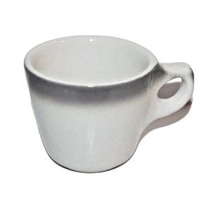 Buffalo China USA Gray Band Air Brush Restaurant Ware Coffee Cup Vintage